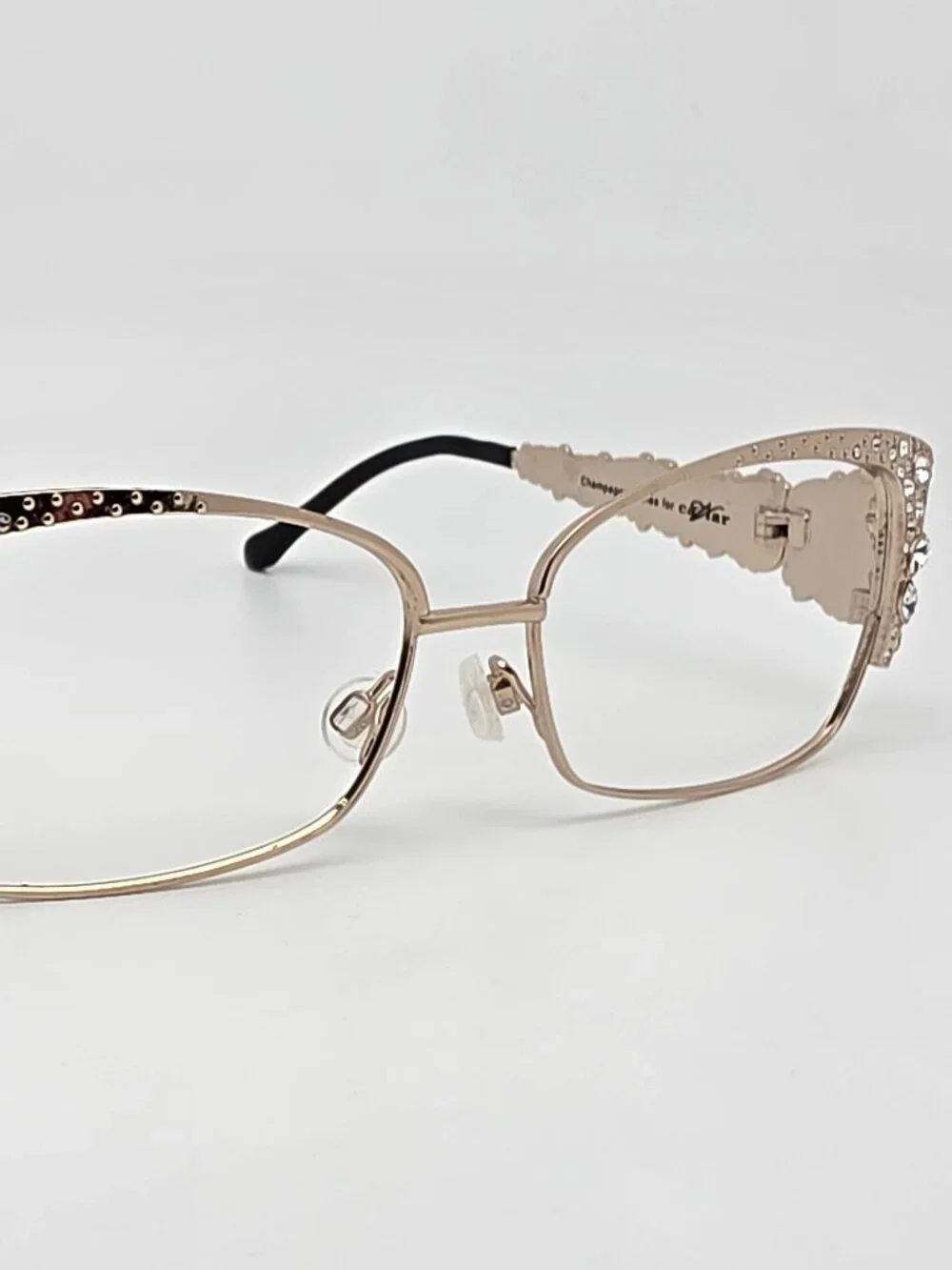 Caviar Champagne Series M5600 C.21 Silver Rhinestone Sunglasses Frame w/ Case